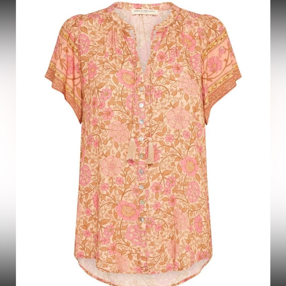 Spell Love Story Short Sleeve Blouse
